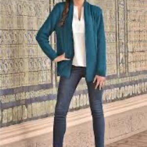 Casual Corner Teal Knit Cardigan